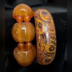 #27. Carnilean Beaded Stretch Bracelet & Resin Bangle